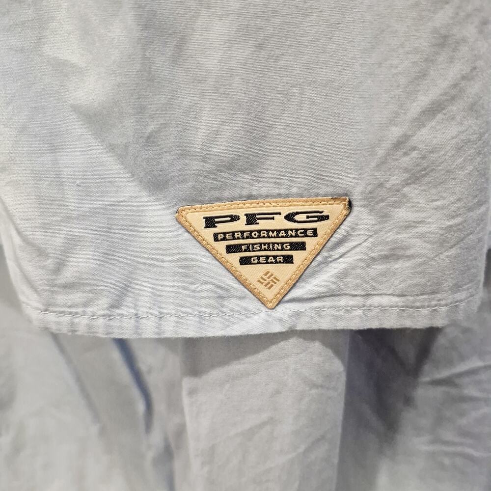 Columbia PFG Shirt Mens 2XL Blue Bonehead Fishing Short Sleeve Vent Pockets Defs - Picture 8 of 12